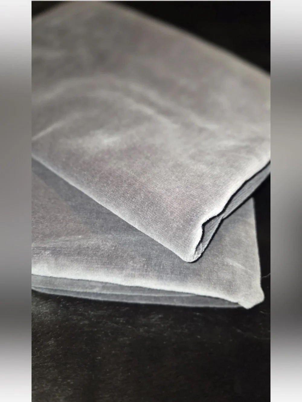 Pottery Barn Gray Velvet Decorative Throw Pillows - Set of 2 20”x20”